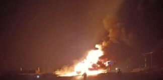 حضرموت.. إنقلاب شاحنة محملة بالوقود وإشتعالها في الريان