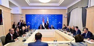 الرئيس العليمي يلتقي رئيس مجلس الدوما الروسي في موسكو