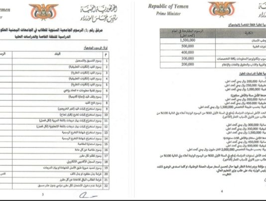 رئيس الحكومة يصدر قراراً بتوحيد الرسوم الدراسية في الجامعات الحكومية