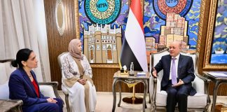 العليمي يؤكد أهمية معالجة التهديدات الإيرانية وإنهاء نفوذ التنظيمات المسلحة لتحقيق السلام المستدام