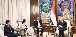 العليمي: استعادة مؤسسات الدولة أساس إنهاء الأزمة الإنسانية وحماية الملاحة الدولية