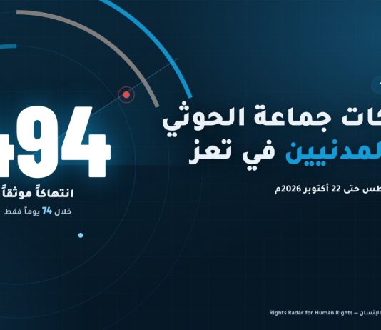رايتس رادار: 494 انتهاكاً حوثياً بحق المدنيين في تعز خلال 74 يوماً ومقتل 22 طفلاً